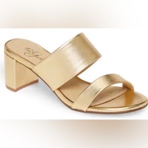 42Gold Elegant Gold Slide Sandals Shoes 10 M
